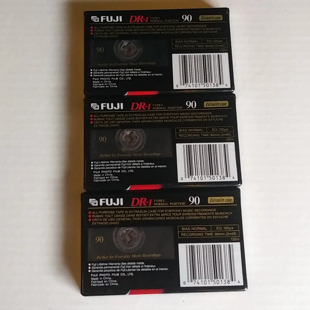 SEALED FUJI DR-I 90 Audio Cassette Tapes - Set of 3